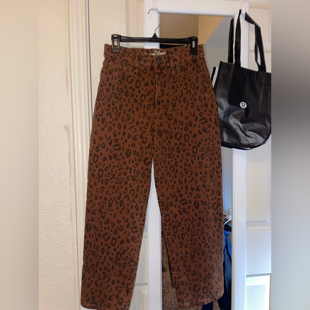 Cheetah print mom jeans